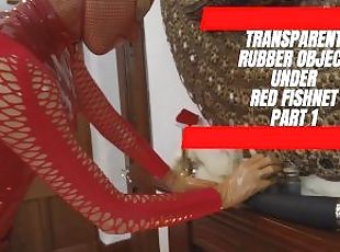 Transparent Rubber Object Under Red Fishnet - Full version available on my webpage