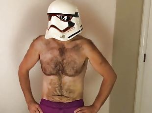 Stormtrooper Tries On Panties Striptease