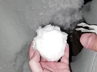 Outdoor Pissing Though a Snowball