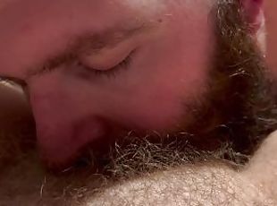 Eating my wifes hairy pussy til she cums all over my face