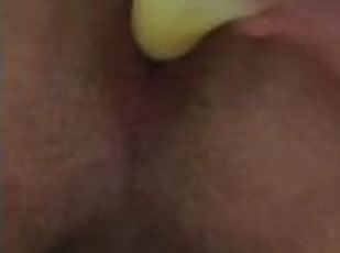 Close up teen anal dildo
