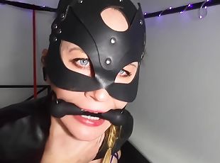 Full Length! Slutty Bondage Milf Skye Gets Leather Armbinder Nipple Clamped And Hot Wax Play P2