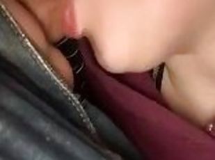 Dirty whore sucking a dick while driving