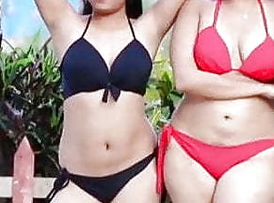 Two hot Desi girls in bikini style