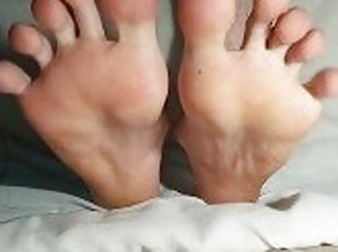 Nude feet massage with oil skinny boy