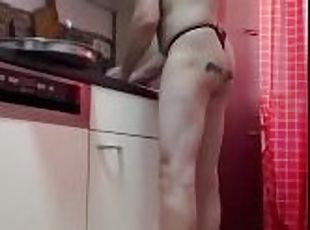 Hard anal session for sissy slut during cleaning kitchen. Full video on my Onlyfans ( link in bio)