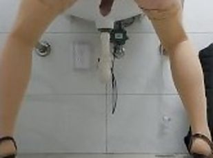 Taiwan crossdresser dildo in public toilet
