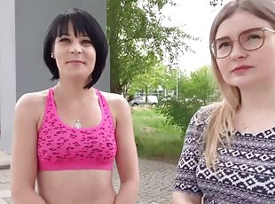 GermanScout - Two Skinny Girls First Time Ffm threesome sex At - Hard Core