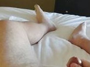 Pissing on myself laying in hotel bed