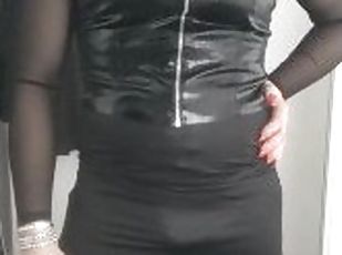 Crossdresser with a bulge  in her skirt