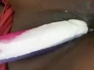Tie dye dildo creamy pussy