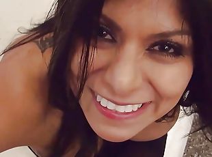 Dominated Latina Gabby Quinteros Gets Her Face Jizzes In POV