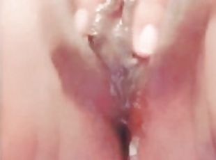 close up rubbing my juicy pussy quietly so my parents don't hear. dripping cum full video