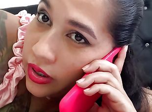 on the phone with my husband while I fuck his best friend