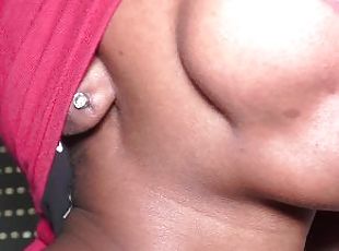 Ebony mouth swallow big load from her white dude
