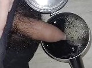 Hairy dick guy peeing on coffe i m going to drink