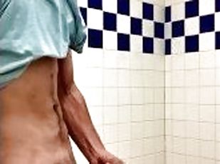 public restroom jerkoff and cumshot
