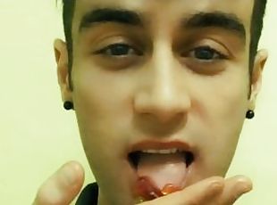 Chewing and swallowing gummy bears family - vore fetish