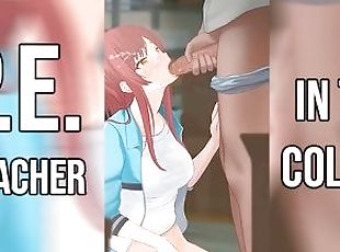 hentai uncensored student experience, gym teacher blowjob in the storeroom.